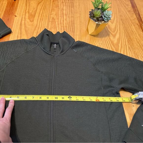 Lululemon Engineered Warmth Jacket Mens Large L Olive Green Merino Wool Blend - Picture 5 of 8